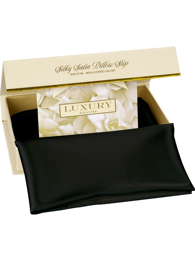 
            
                Load image into Gallery viewer, Silky Pillow Slip - Black
            
        