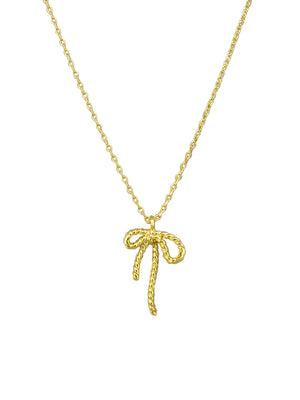 Tiger Tree Gold Plated Rope Bow Necklace NKJ5555G