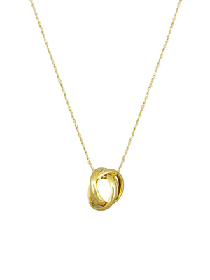 Tiger Tree Gold Plated Triple Ring Necklace NKJ5556G