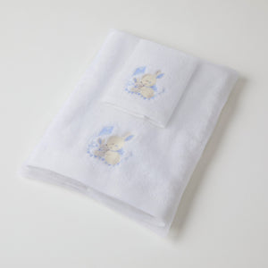 Blue Bunny Towel & Facewasher