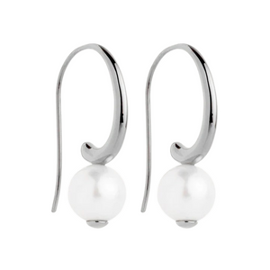 Najo  Pearl Silver Hook Earrings