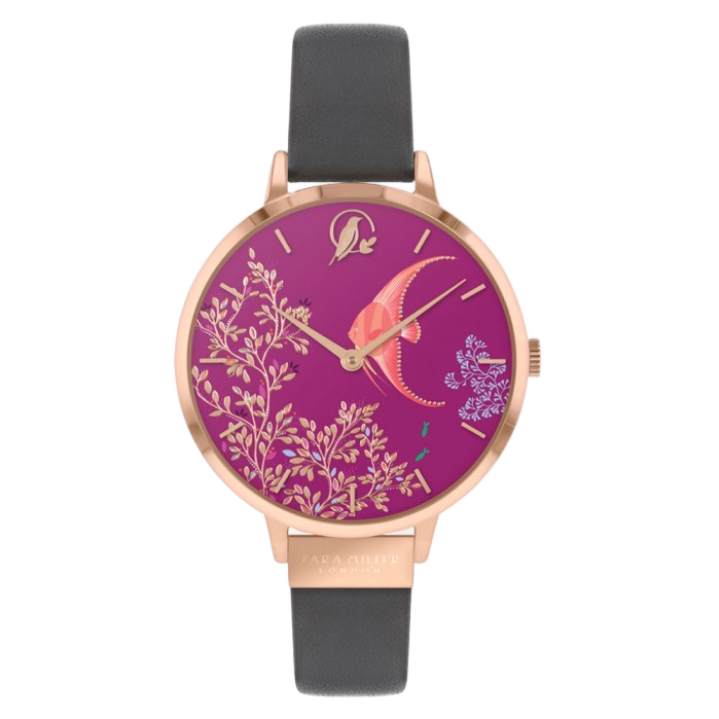 Sara Miller Angel Fish Rose Gold & Dark Grey Watch