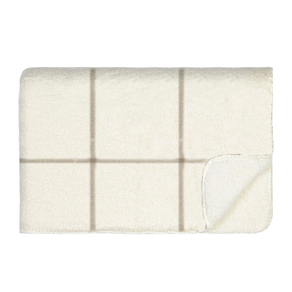 
            
                Load image into Gallery viewer, Grid Sherpa Throw Cream/Taupe
            
        