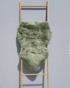 Long Wool Sheepskin Rug - Celadon - Diamonds on Seddon Store