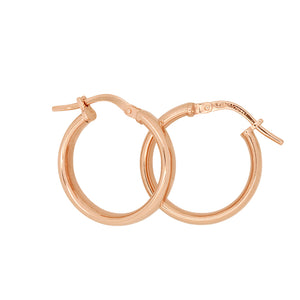 9ct Rose Gold Sterling Filled Hoops E1327