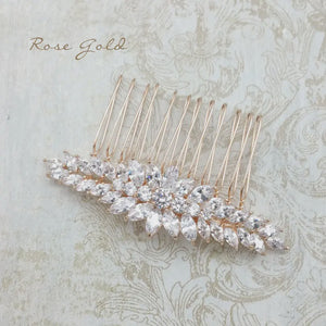 Marquise CZ Comb Rose Plated