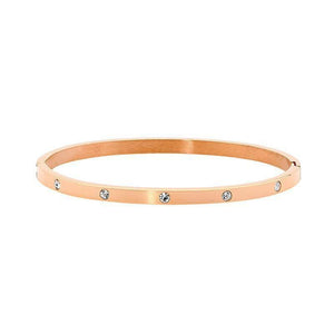 Ellani Rose Gold Plated Bangle - Diamonds on Seddon Store