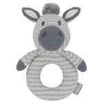 Zac The Zebra - Knitted Rattle - Diamonds on Seddon Store