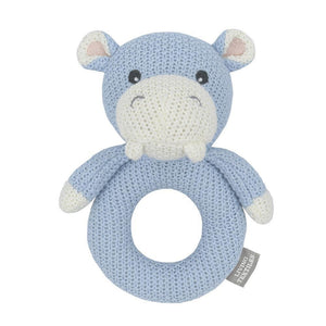 Henry The Hippo - Knitted Rattle - Diamonds on Seddon Store