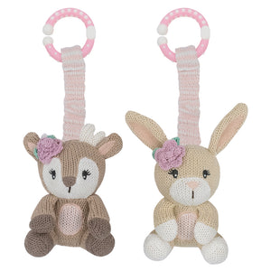 2 pk Stroller Toy - Fawn & Bunny