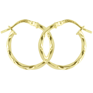 9ct Gold Sterling Filled Twist Hoops