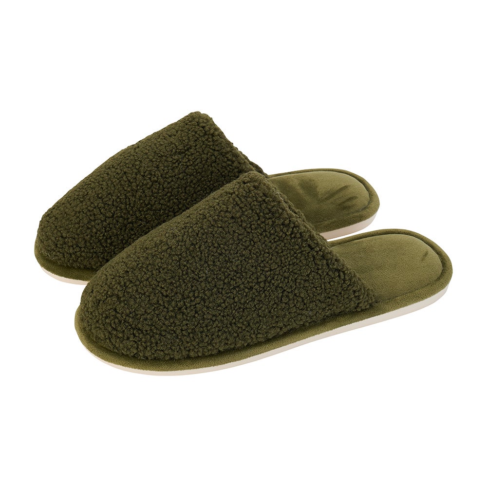 Men's Cosy Slippers Olive L/XL