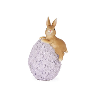 Bunny On Egg Lilac 14cm DEK001