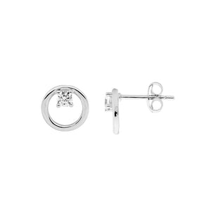 Ellani Sterling Silver Circle Stud  E554S