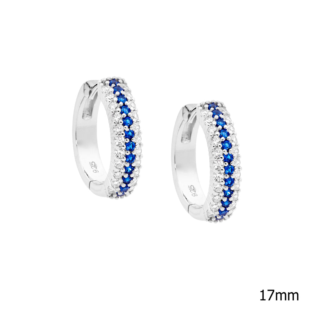 Ellani Sterling Silver CZ Hoops