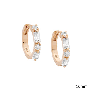 Ellani CZ Baguette Rose Plated E585R