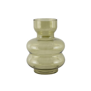 Borg Glass Waisted Vase Olive Green