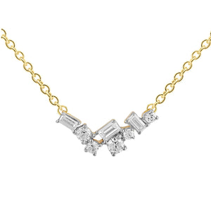 9ct Yellow Gold & Diamond Necklace