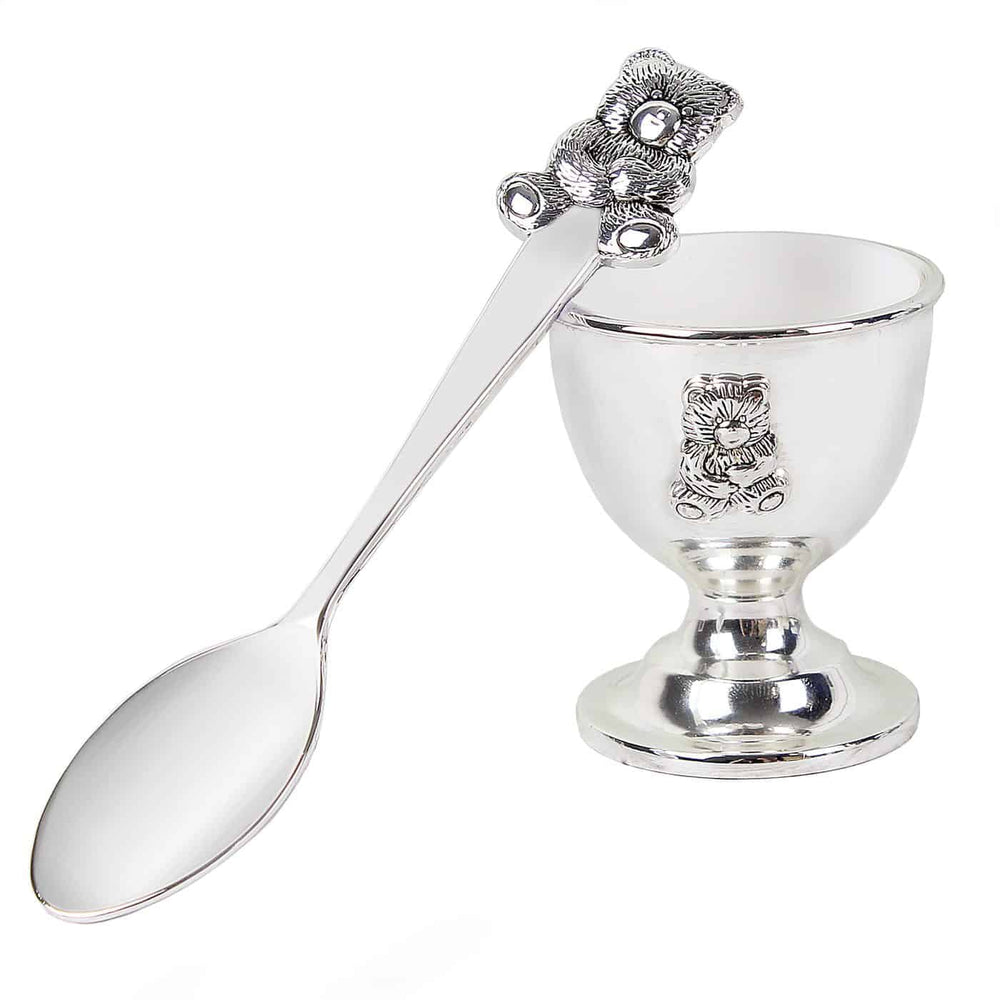 Silver Bear Egg Cup & Spoon