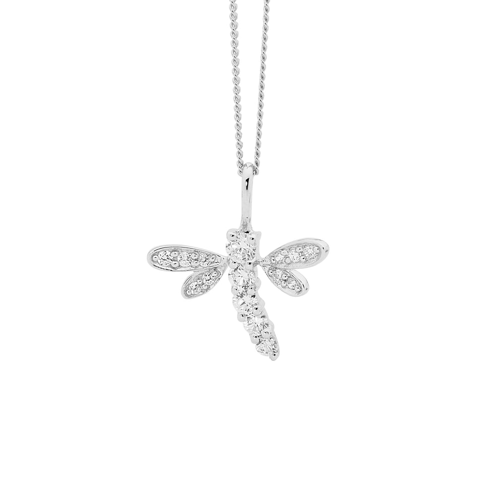 
            
                Load image into Gallery viewer, Ellani Silver Dragonfly Pendant
            
        