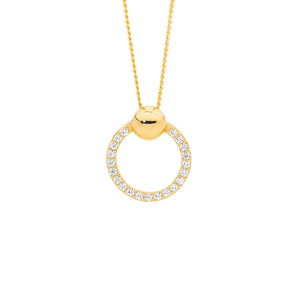 Ellani Gold Open Circle Pendant - Diamonds on Seddon Store