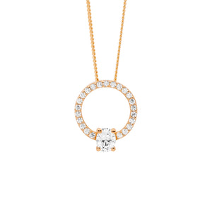 Ellani Pendant Rose Plated CZ p860R