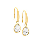 Ellani Stainless Plated Earrings w/ White Glass - Diamonds on Seddon Store