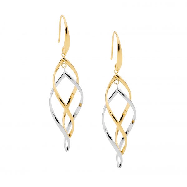 
            
                Load image into Gallery viewer, Ellani Gold Silver Stainless Steel Earrings
            
        