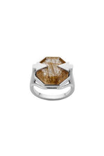 Astrid Ring Rutilated Quartz Silver - Diamonds on Seddon Store