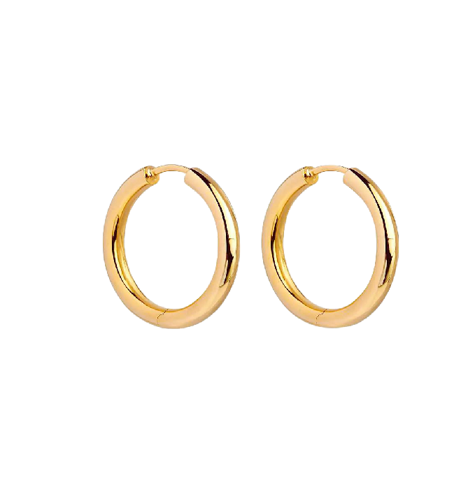 
            
                Load image into Gallery viewer, NAJO Yellow Gold Hoop Earrings e6718
            
        