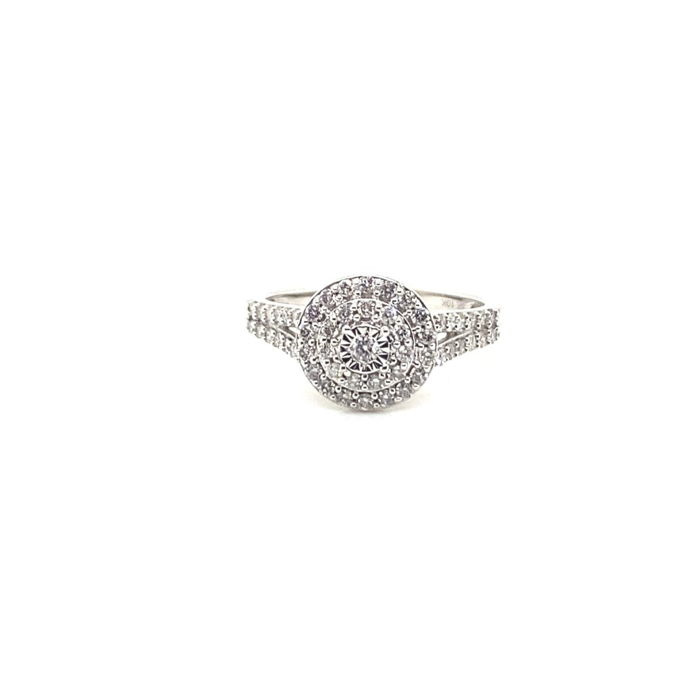 10ct White Gold  0.5ct Diamond Engagement Ring