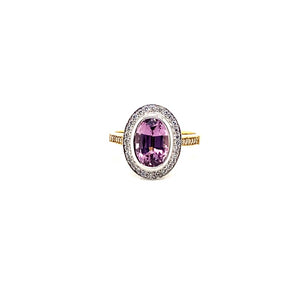 18ct Pink Spinel & Diamond Ring