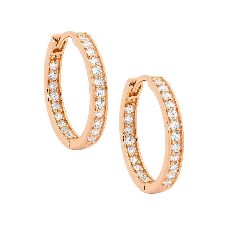 Ellani Rose Hoop Earrings - Diamonds on Seddon Store