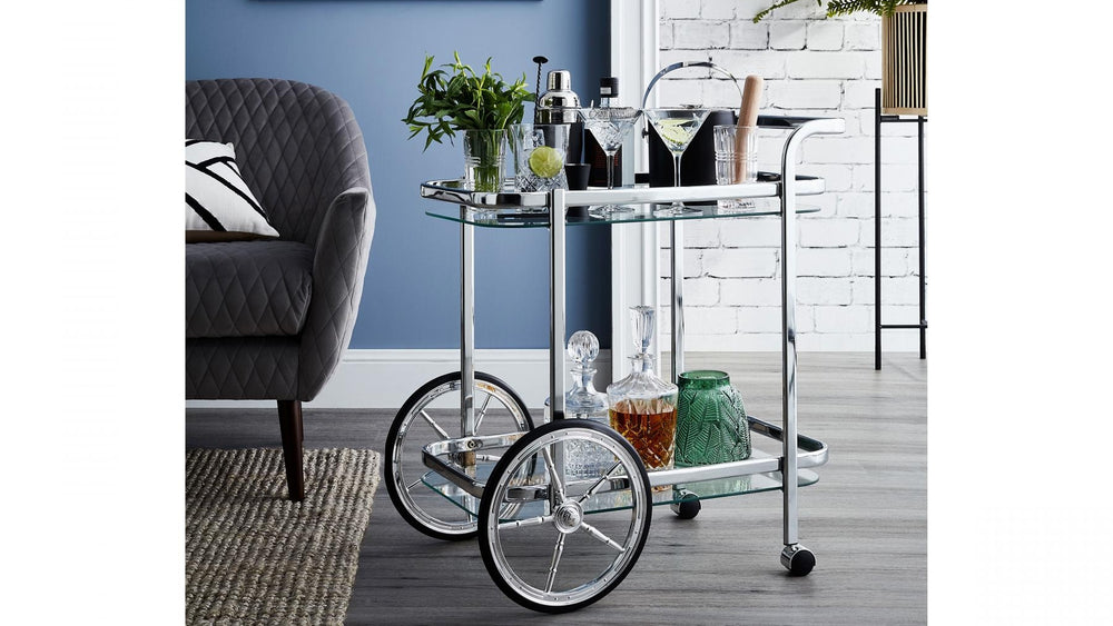 Chrome & Glass Bar Cart