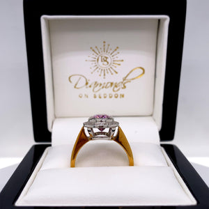 18ct Pink Spinel & Diamond Ring - Diamonds on Seddon Store