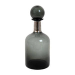 Grey Glass Bottle/Silver Neck Large - Diamonds on Seddon Store