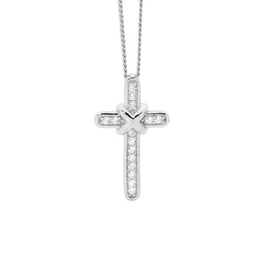 Ellani Sterling Silver CZ Cross P775S