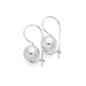 Sterling Silver 8mm Euro Ball Earrings