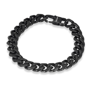 Blaze Stainless Steel 10mm Curb Link Bracelet