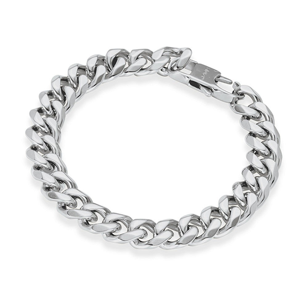 Blaze Stainless Steel 10mm Curb Link Bracelet Matte